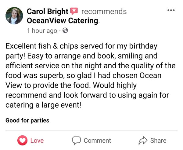 OceanView Catering review